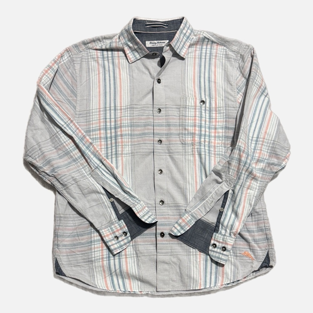 Tommy Bahama Men's Size M Coastline Cord Shirt Corduroy Striped Long Sleeve